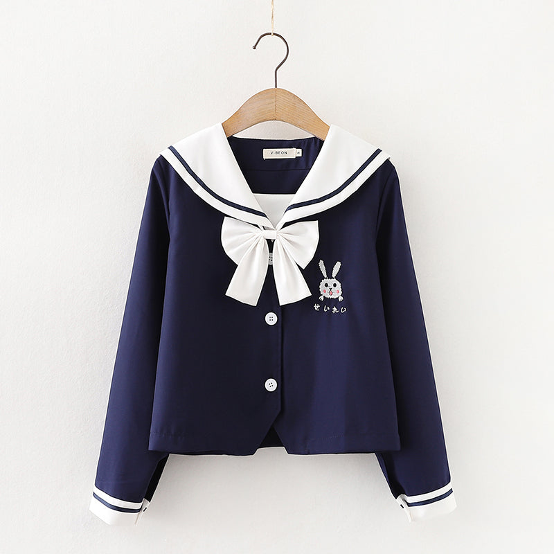 Japanese Lolita Kawaii White Shirts Women Cute Rabbit Bunny