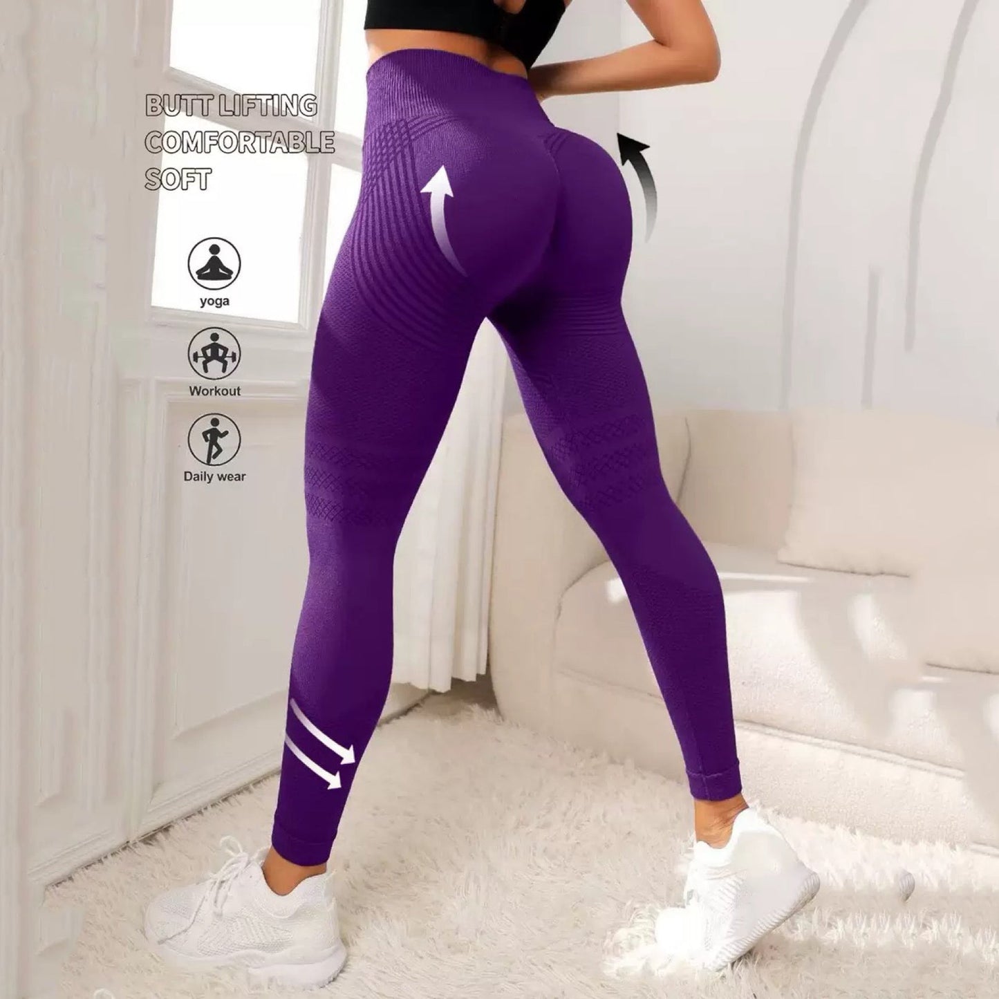 High-Waist Compression Leggings 3D | Butt Lift & Squat-Proof | Premium Gym Wear