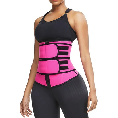 New Cross-border Sweat-absorbent Belt Beauty Sports Belt Women's Zipper-pulled In Abdomen Chlorine Rubber Body Shaper