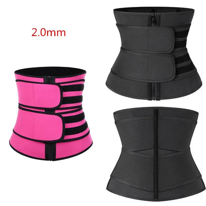 New Cross-border Sweat-absorbent Belt Beauty Sports Belt Women's Zipper-pulled In Abdomen Chlorine Rubber Body Shaper