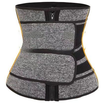 New Cross-border Sweat-absorbent Belt Beauty Sports Belt Women's Zipper-pulled In Abdomen Chlorine Rubber Body Shaper