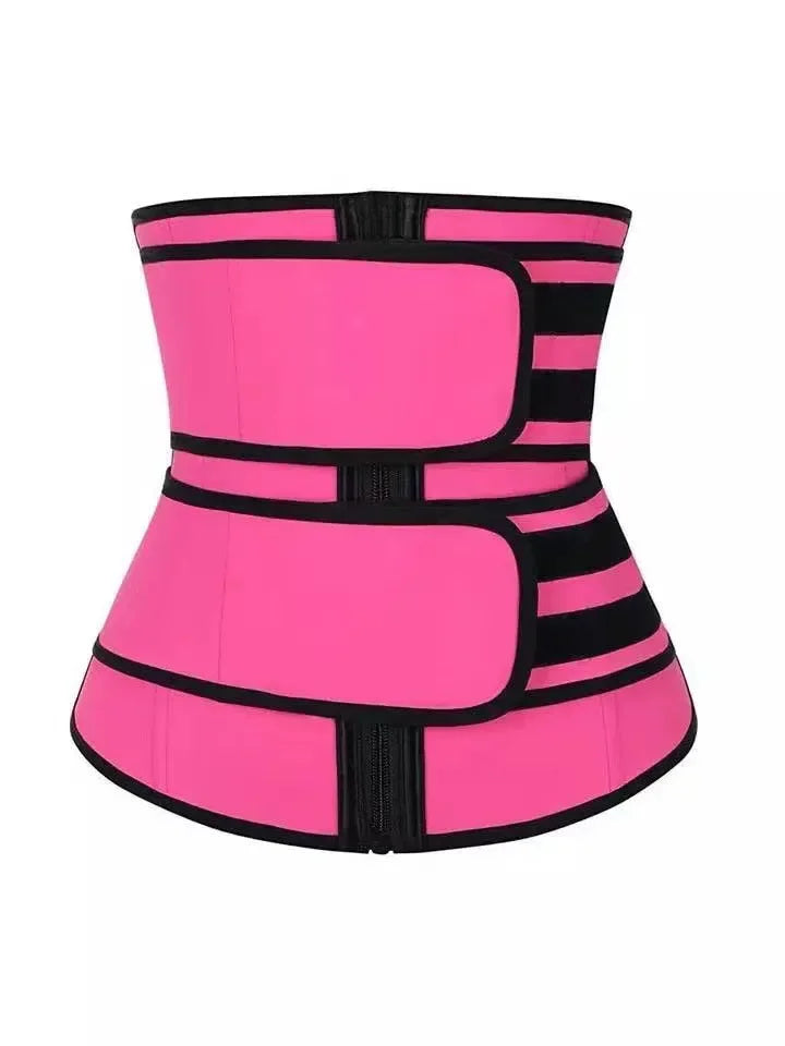 New Cross-border Sweat-absorbent Belt Beauty Sports Belt Women's Zipper-pulled In Abdomen Chlorine Rubber Body Shaper