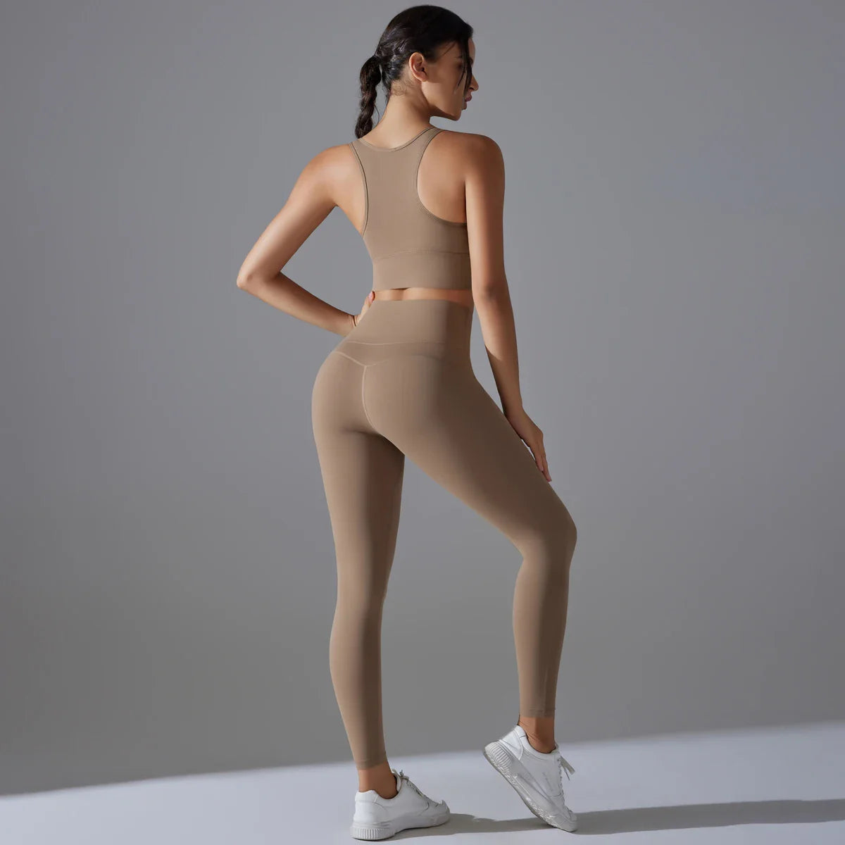 Yoga Set Women's tracksuit Women Fitness Crop Top Shockproof Sports Bras Yoga Gym Running Pants Sportswear Running Fitness Yoga