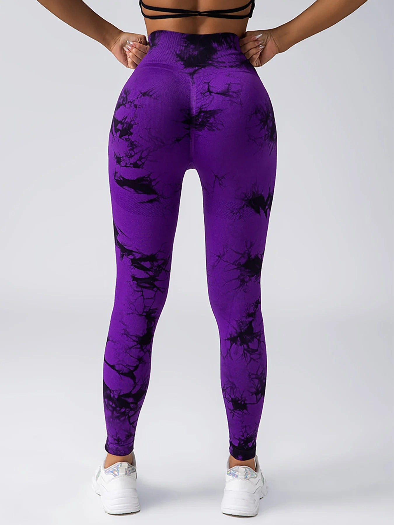 Tie Dye High Waisted Scrunch Butt Leggings with Pockets