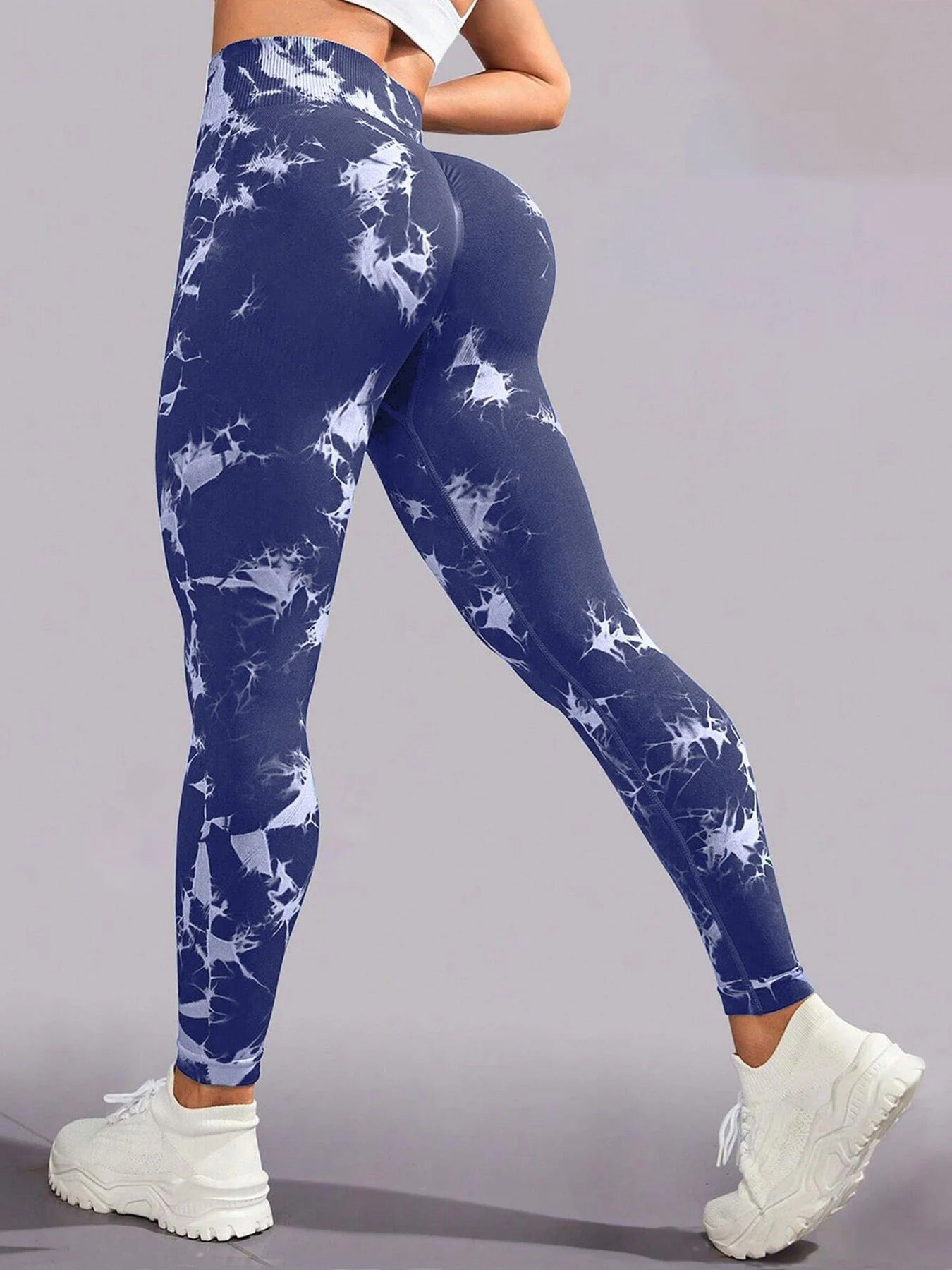 Tie Dye High Waisted Scrunch Butt Leggings with Pockets